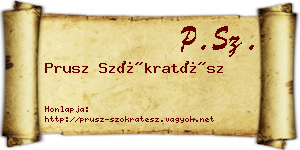 Prusz Szókratész névjegykártya